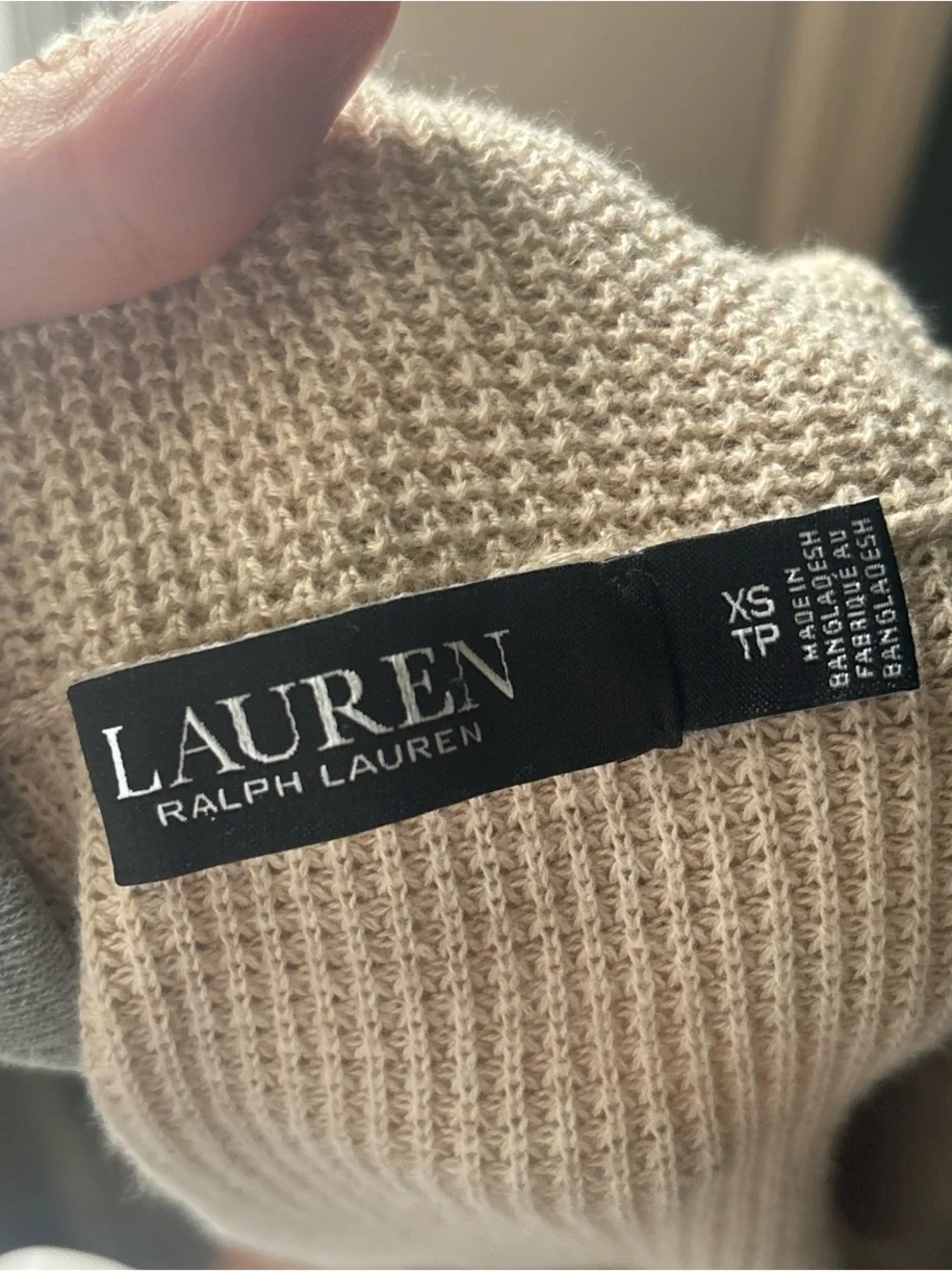 Lauren Ralph Lauren Cream Ribbed cowl neck  Sweater